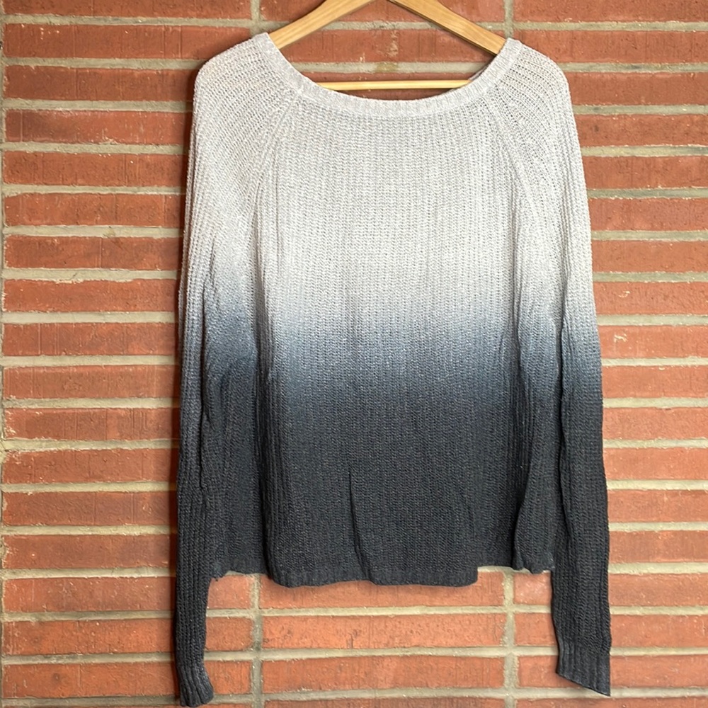 Made in Italy - ombré light to dark grey cotton and viscosa sweater